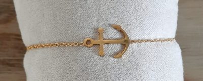 Bracelet ancre marine doré