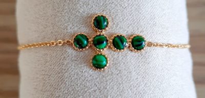 Bracelet croix vert